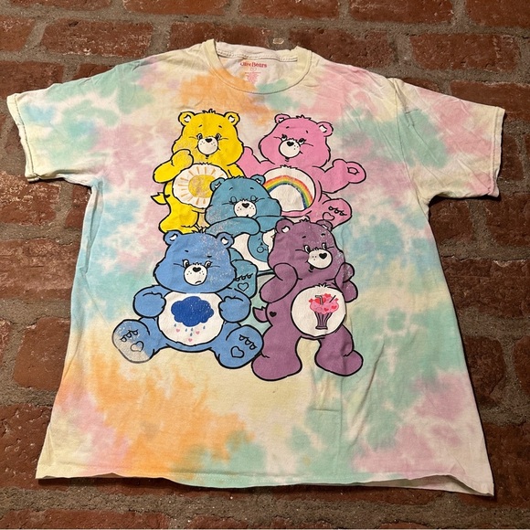 Care Bears Tops - Care Bears Vintage Multicolor Tie Dye Cotton Size Large Graphic T-Shirt